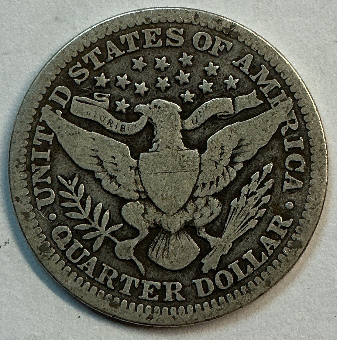 1902 Barber Quarter, Very Good Circulated Coin, Store #QR1823