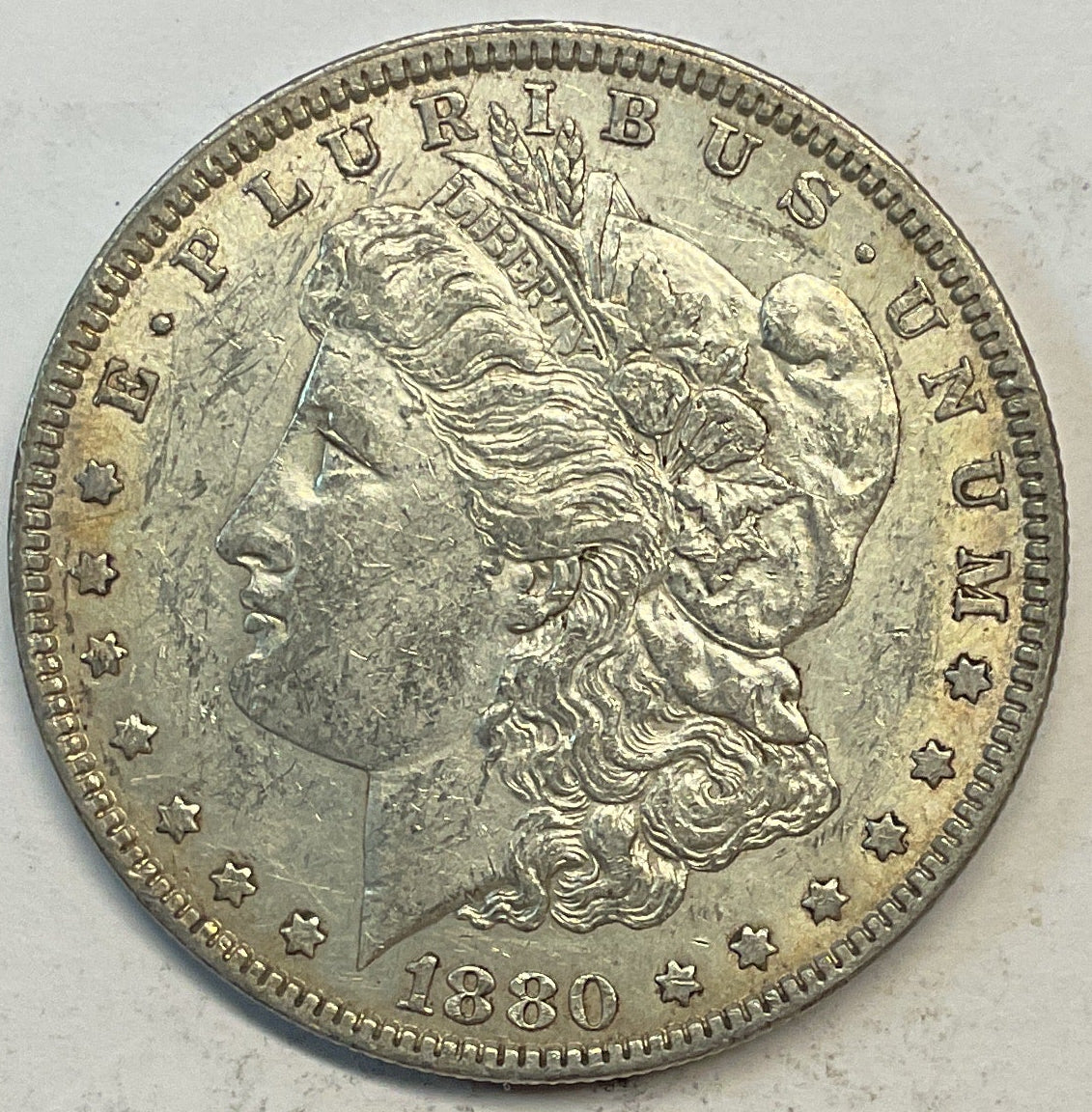 1880 Morgan Dollar, About Uncirculated Coin, Store #DR0859