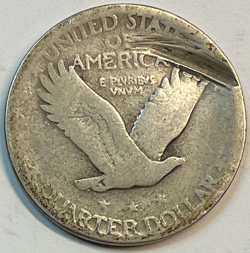 1927-S, Standing Liberty Quarter, Very Fine Detail (Damaged) Circulated Coin, Store #QR1174