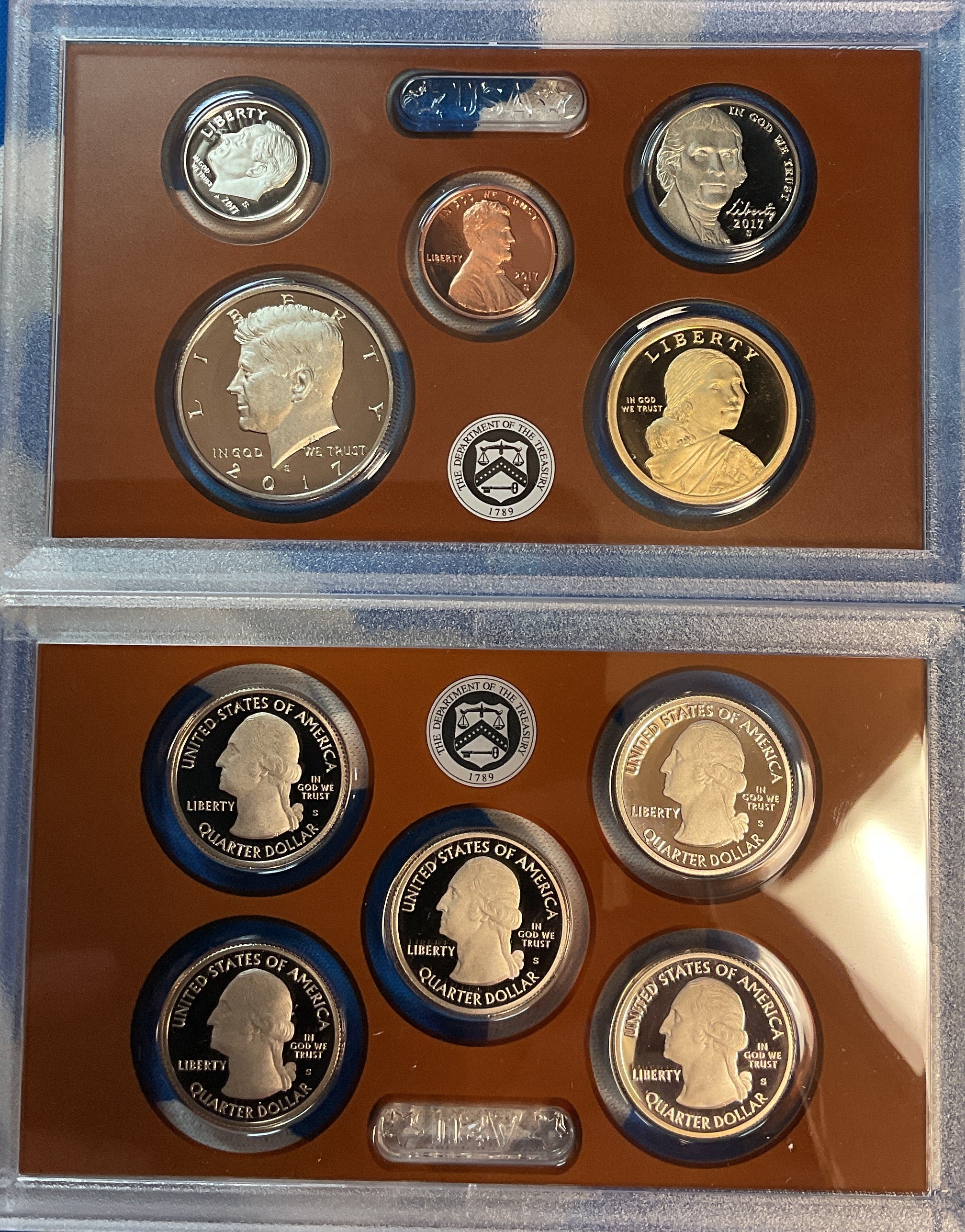 2017 Proof Set, 10 Coin Proof Set, Encased in Original Government Packaging.