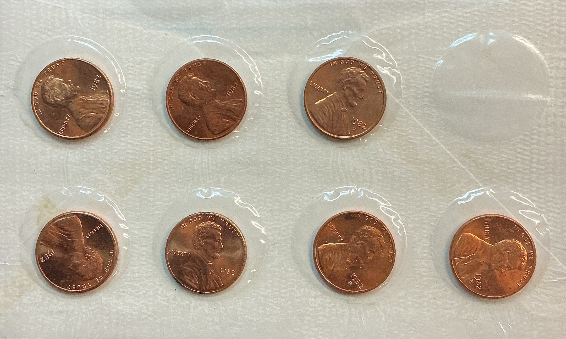 1982 Large & Small Date, Lincoln Memorial Cents Set, Store #CT002