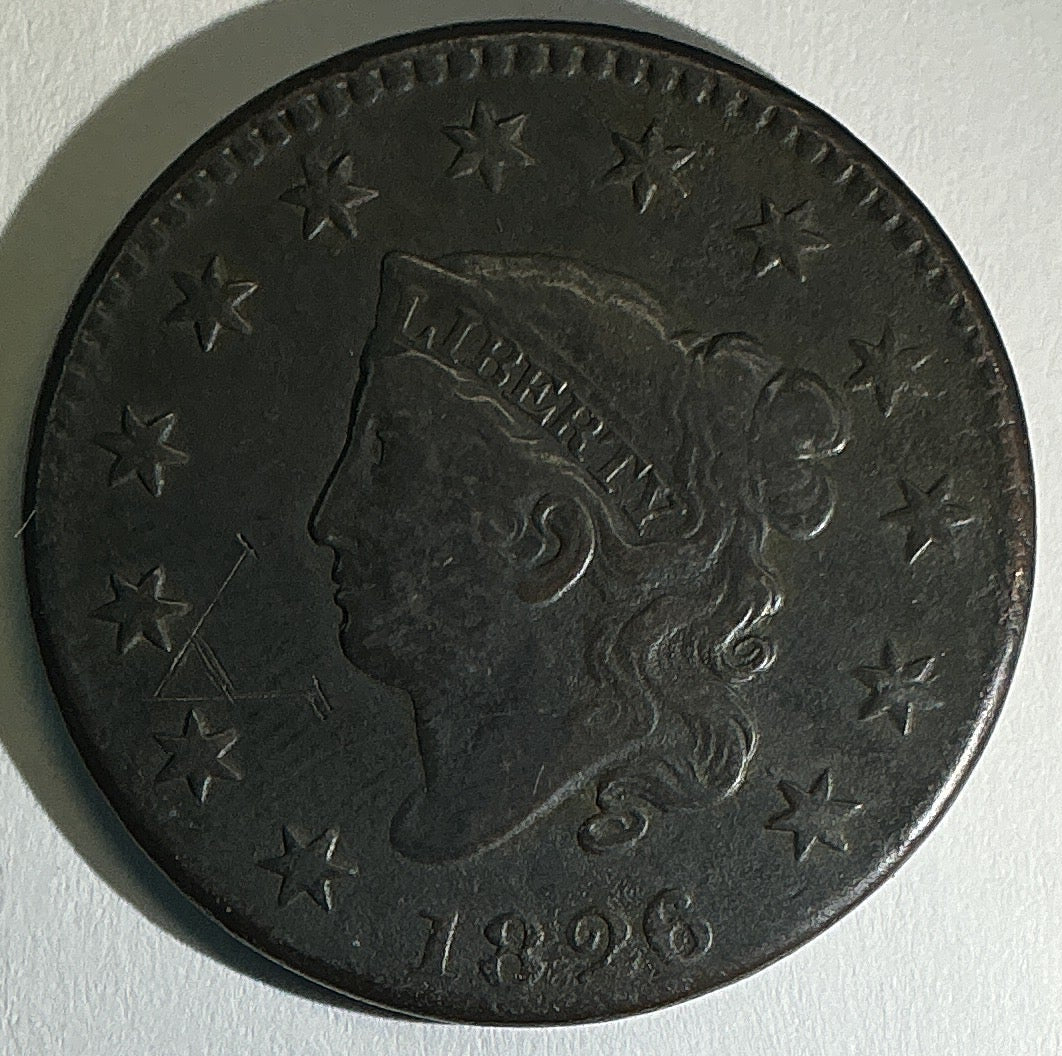 1826 Large Cent, Very Good Circulated Coin, Store Sale #CT1429