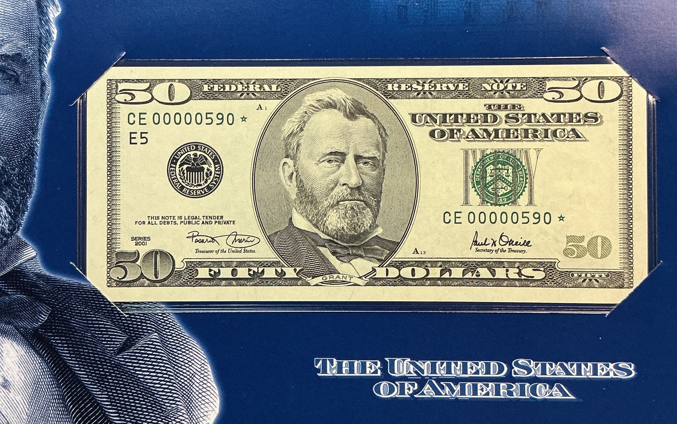 2001 Series $50 Single Star Note, F.R.Notes, Richmond, Very Low Serial Number Store #FRN020