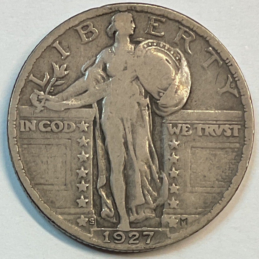 1927-S, Standing Liberty Quarter, Very Fine Circulated Coin, Store #QR1173