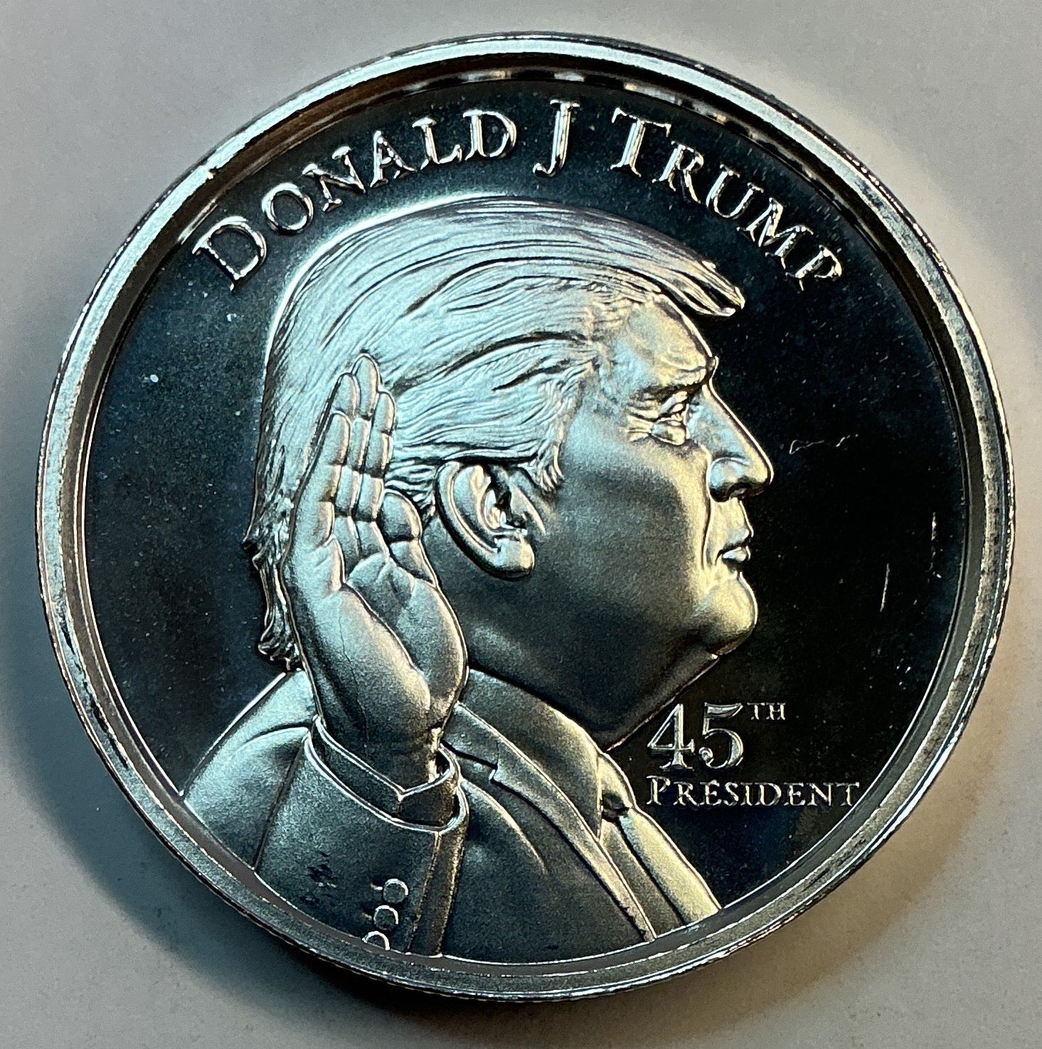 .999 silver, 2 Troy Ounces, Donald J. Trump 45th President Silver Round Bullion, Store #SR045
