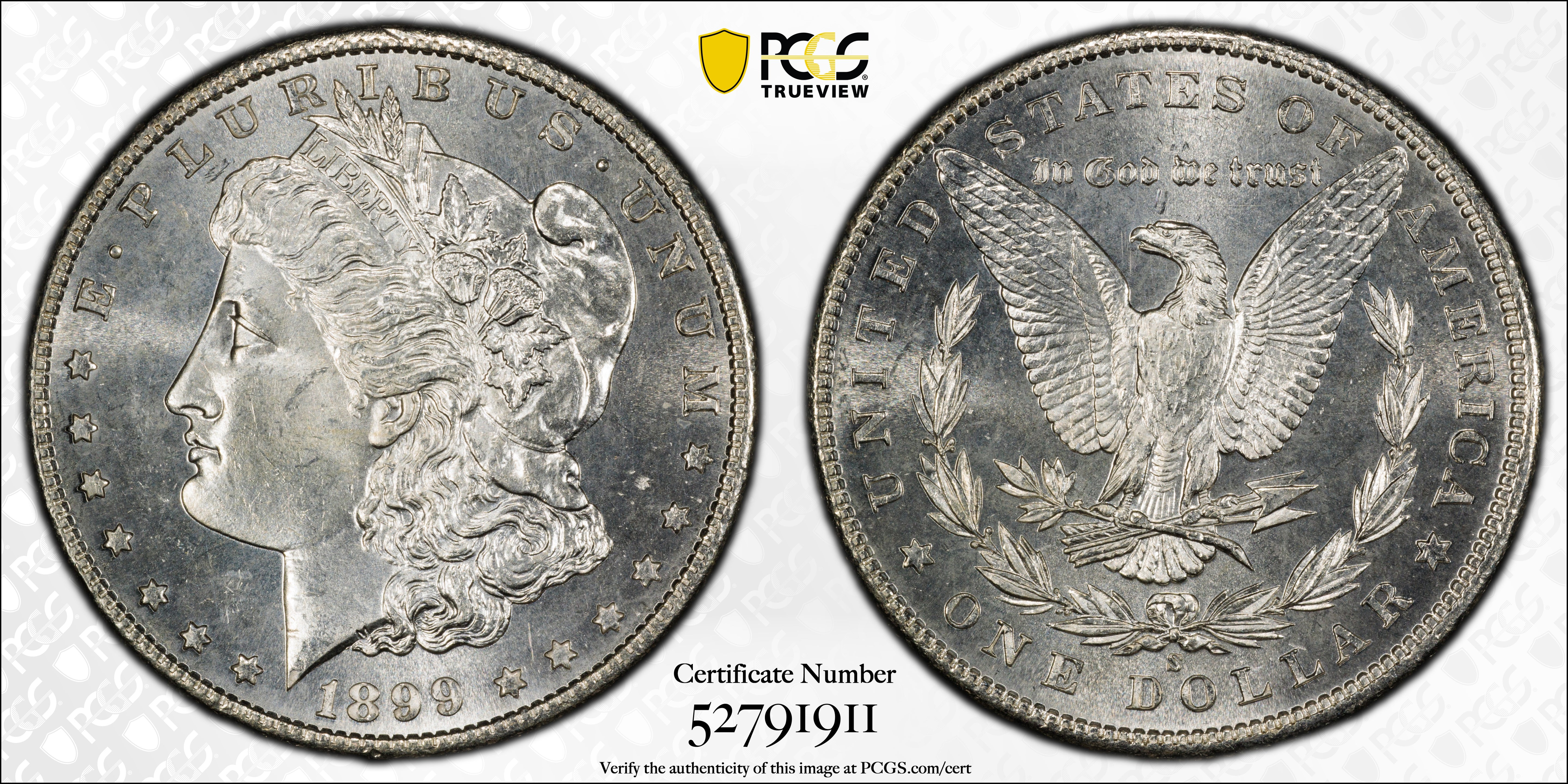 1899-S Morgan Silver Dollar., PCGS MS64 'PL'., NICE!, Store #GDR0141.