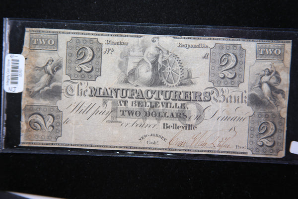 1800's Belleville, New Jersey., Obsolete Currency, Store Sale 093198