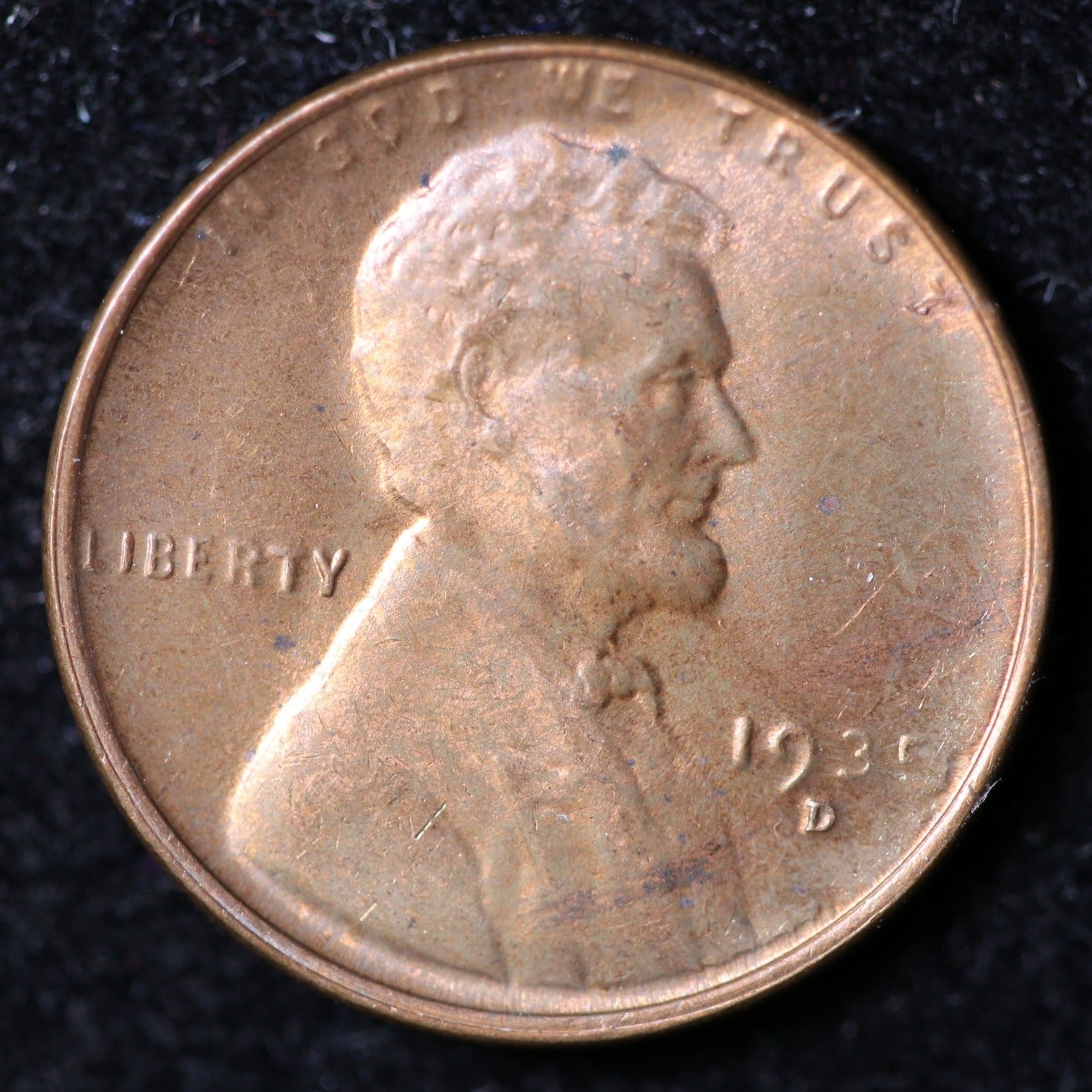 1935-D Lincoln Cent, RB Mint State+ Coin, Store #CT1260