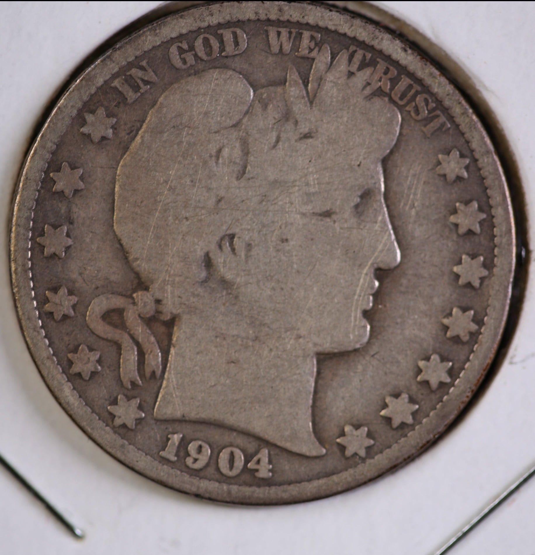 1904-S Barber Half Dollar. Affordable Collectible Coin. Store # HR307