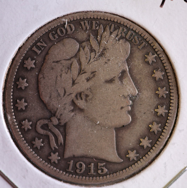 1915 Barber Half Dollar. Affordable Collectible Coin. Store # 23081828