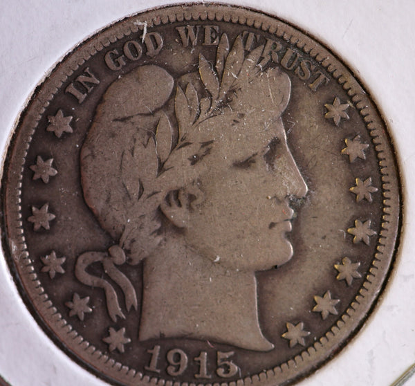 1915 Barber Half Dollar. Affordable Collectible Coin. Store # 23081829