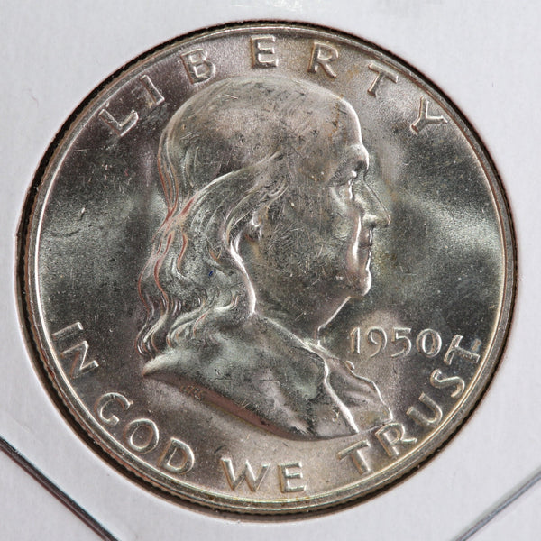 1950-D Franklin Half Dollar. Affordable Collectible Coin. Store #12986