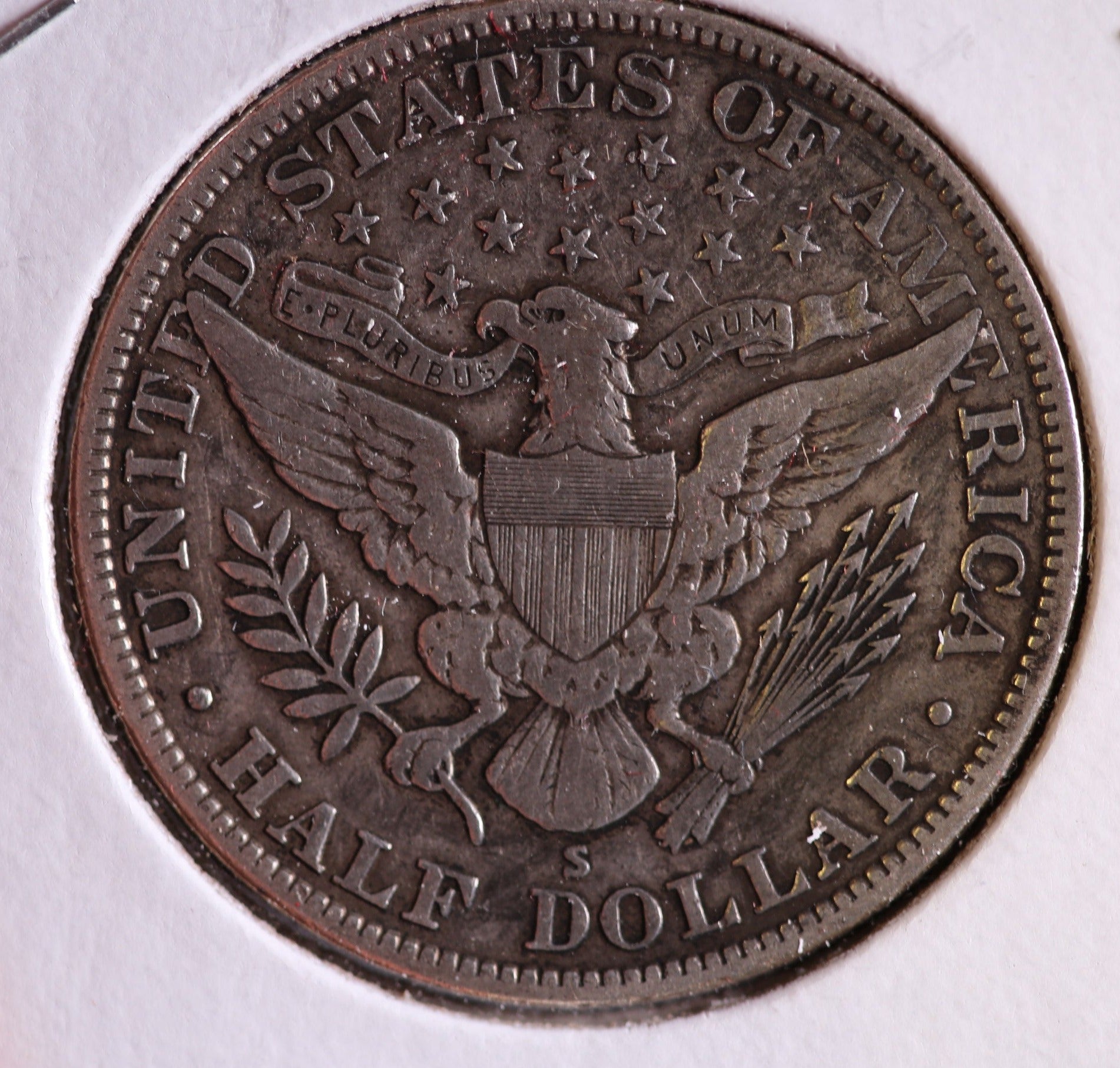1914-S Barber Half Dollar. Nice Coin VF Details. Store # HR425