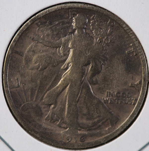 1916 Walking Liberty Half Dollar, Circulated VG+ Details. Store #82401