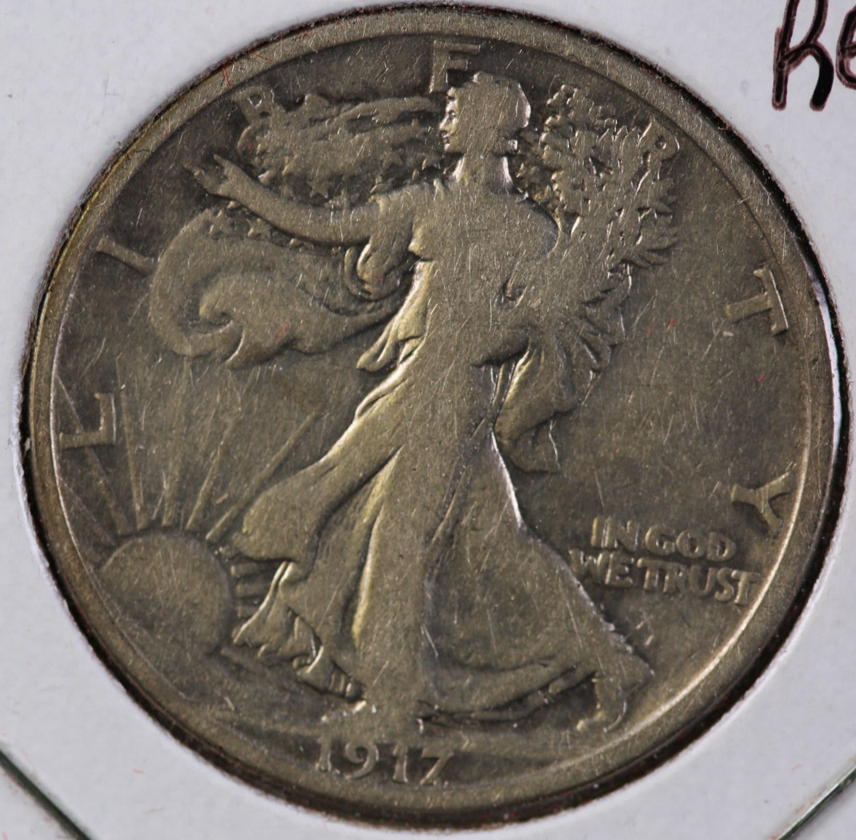 1917-S (rev) Walking Liberty Half Dollar, Very Good Circulated Coin, Store #82414