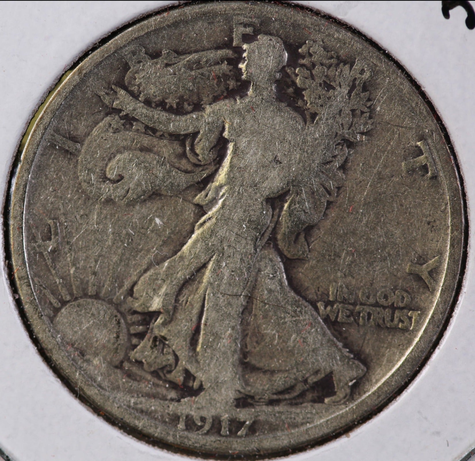 1917-S (rev) Walking Liberty Half Dollar, Very Good Circulated Coin, Store #82415