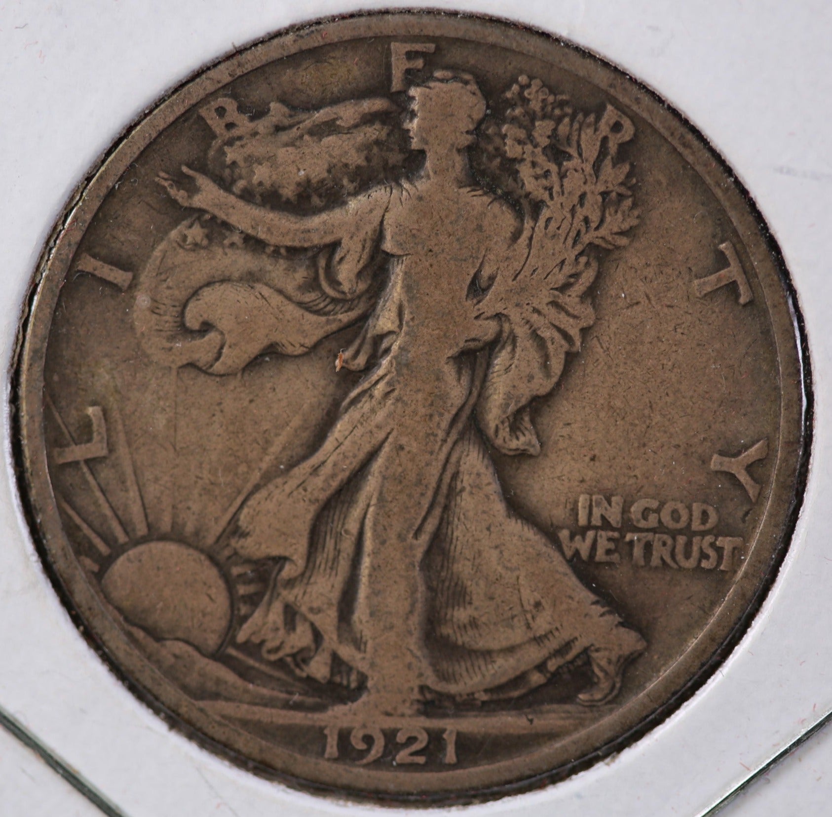 1921-D Walking Liberty Half Dollar, Fine+ Circulated Coin, Details, Store #82427