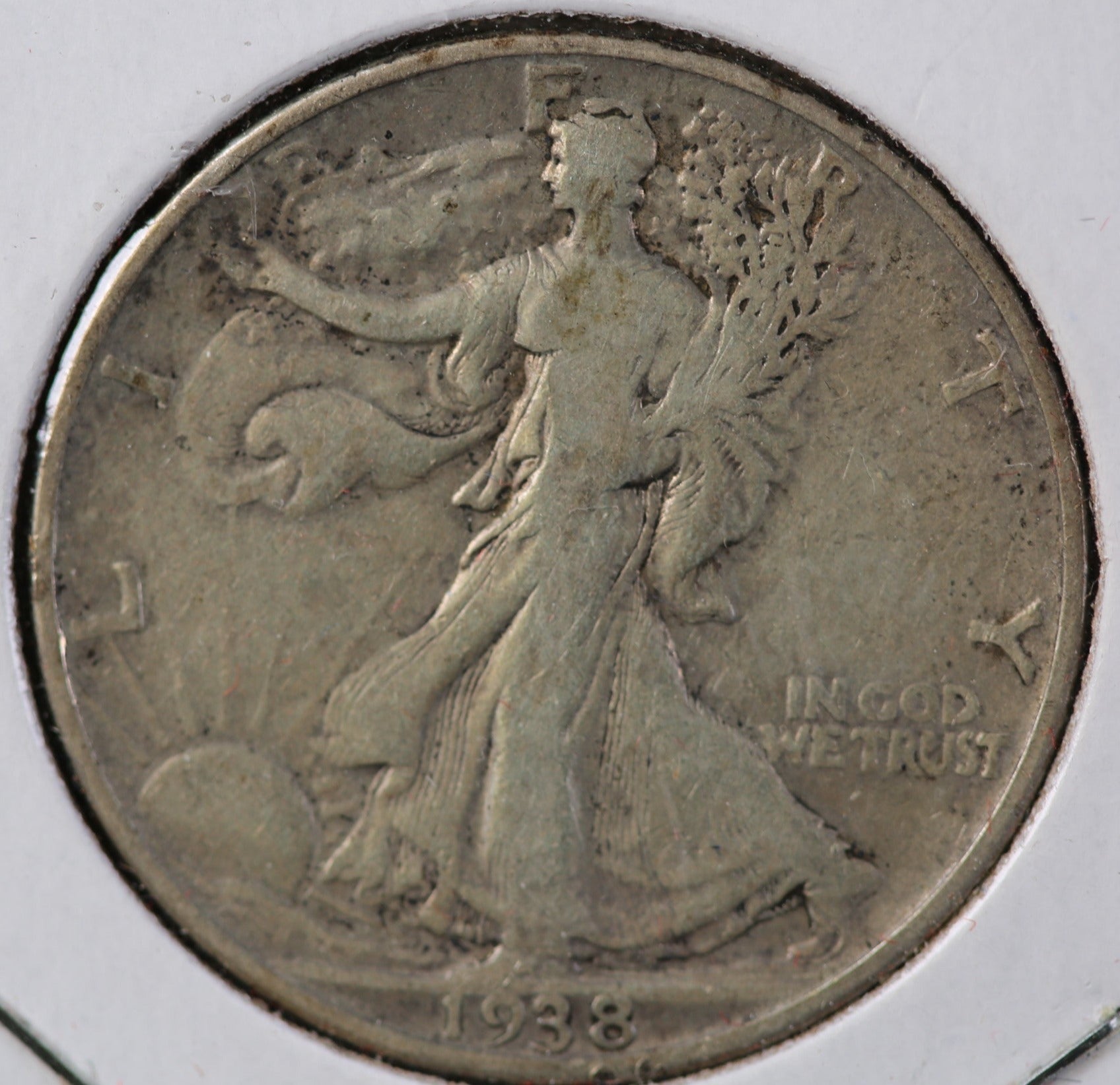 1938-D Walking Liberty Half Dollar, Fine+ Circulated Coin, Store #HR1146