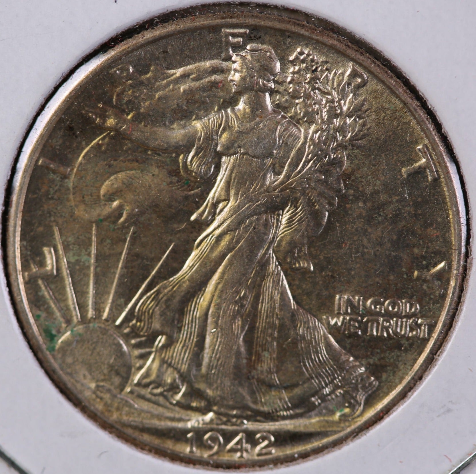 1942 Walking Liberty Half Dollar, Mint State Uncirculated Coin, Store #HR1149