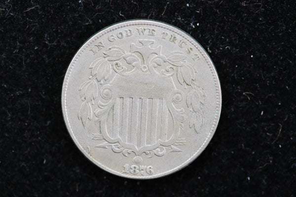 1876 Shield Nickel, Circulated Collectible Coin. Store #1269006