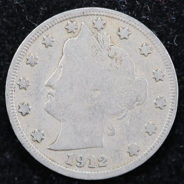 1912-S Liberty Nickel, Circulated Collectible Coin. Store #1269023