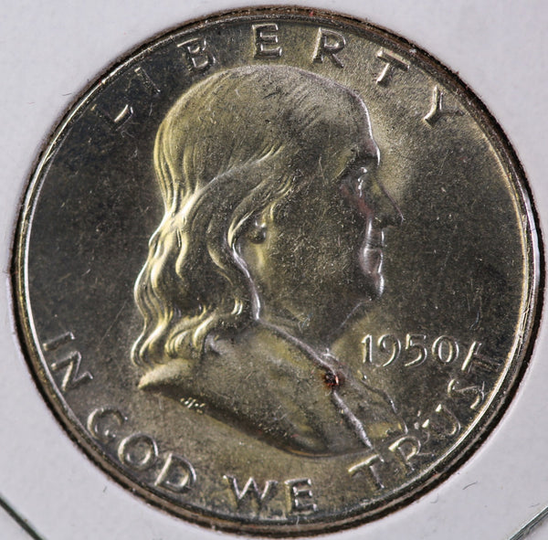 1950 Franklin Half Dollar, Uncirculated Coin GEM BU Details, Store #23082612