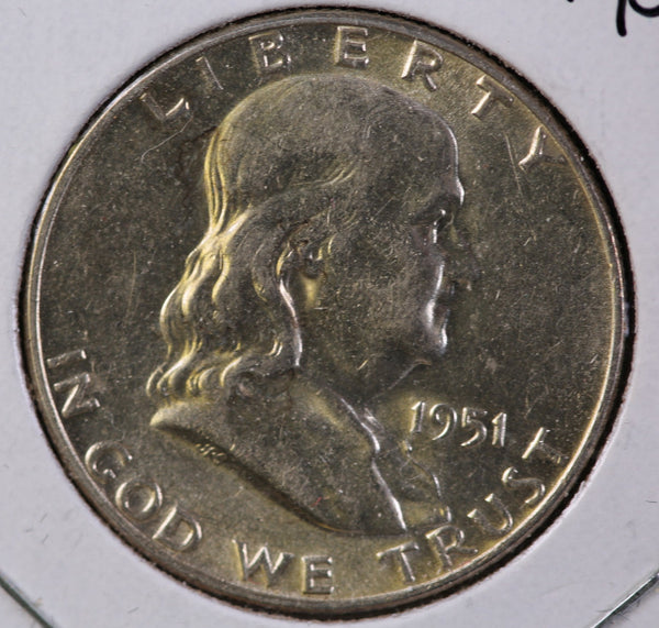 1951 Franklin Half Dollar, Uncirculated Coin BU Details. Store #23082801