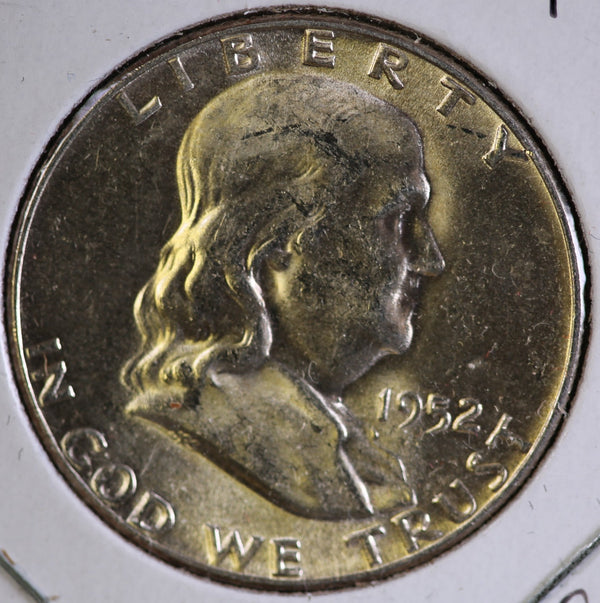 1952 Franklin Half Dollar, Uncirculated Coin GEM BU Details. Store #23082810