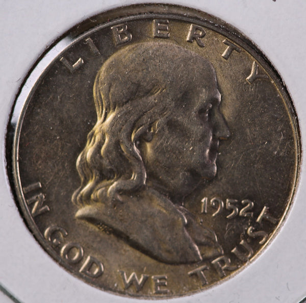 1952-D Franklin Half Dollar, Uncirculated Coin BU Details. Store #23082812