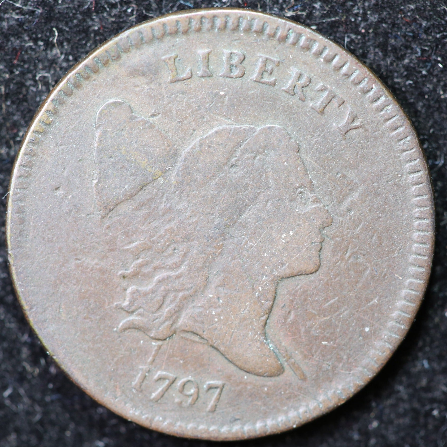 1797 Liberty Cap Half Cent, 1/1, Fine Circulated Coin, Store #1269085