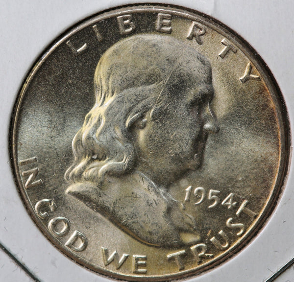 1954 Franklin Half Dollar, Uncirculated Coin Gem BU Details, Store #23082827