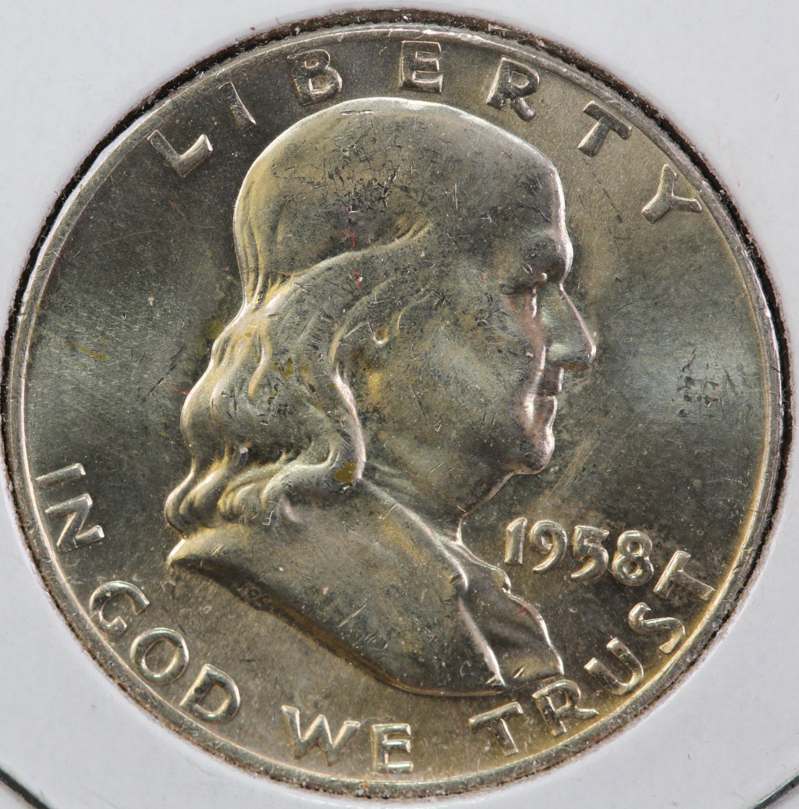 1958-D Franklin Half Dollar, Mint State Uncirculated Coin, Store #HR1164