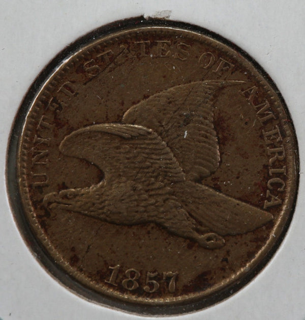 1858 Flying Eagle Cent, AU58 Details Rim Nicks, Store #83003