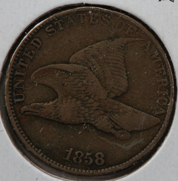 1858 Flying Eagle Cent, Nice Details Large Letters, Store #83006