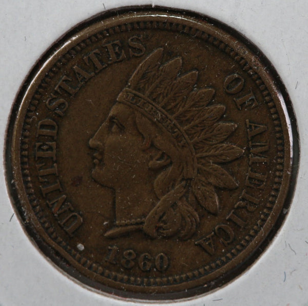 1860 Indian Head Cent, Nice Coin XF Details, Store #83011