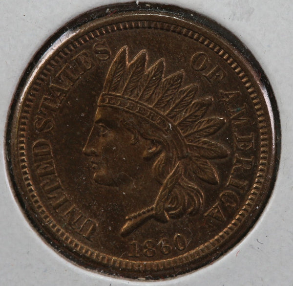 1860 Indian Head Cent, Circulated AU Details, Store #83013