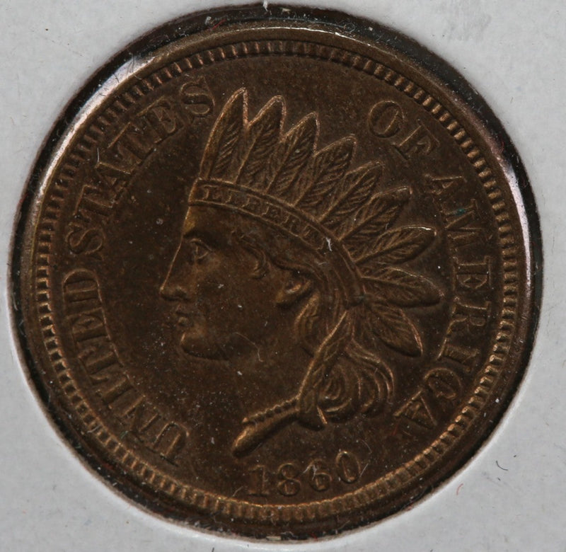1860 Indian Head Cent, Circulated AU Details, Store
