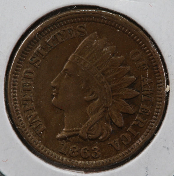 1863 Indian Head Cent, Nice Details, Store #83021