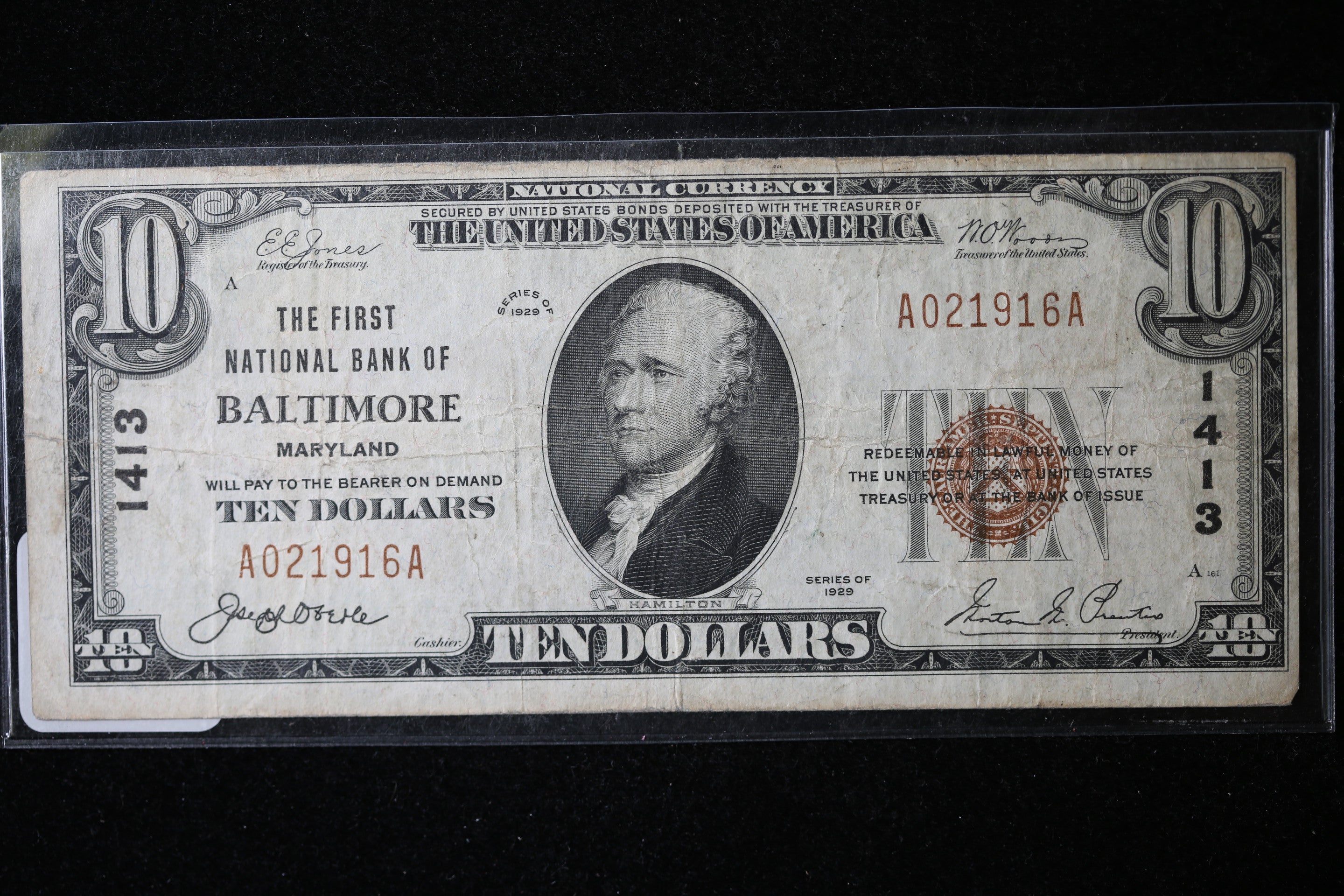 1929 $5 National Currency, Baltimore, MD, Store Sale 091029