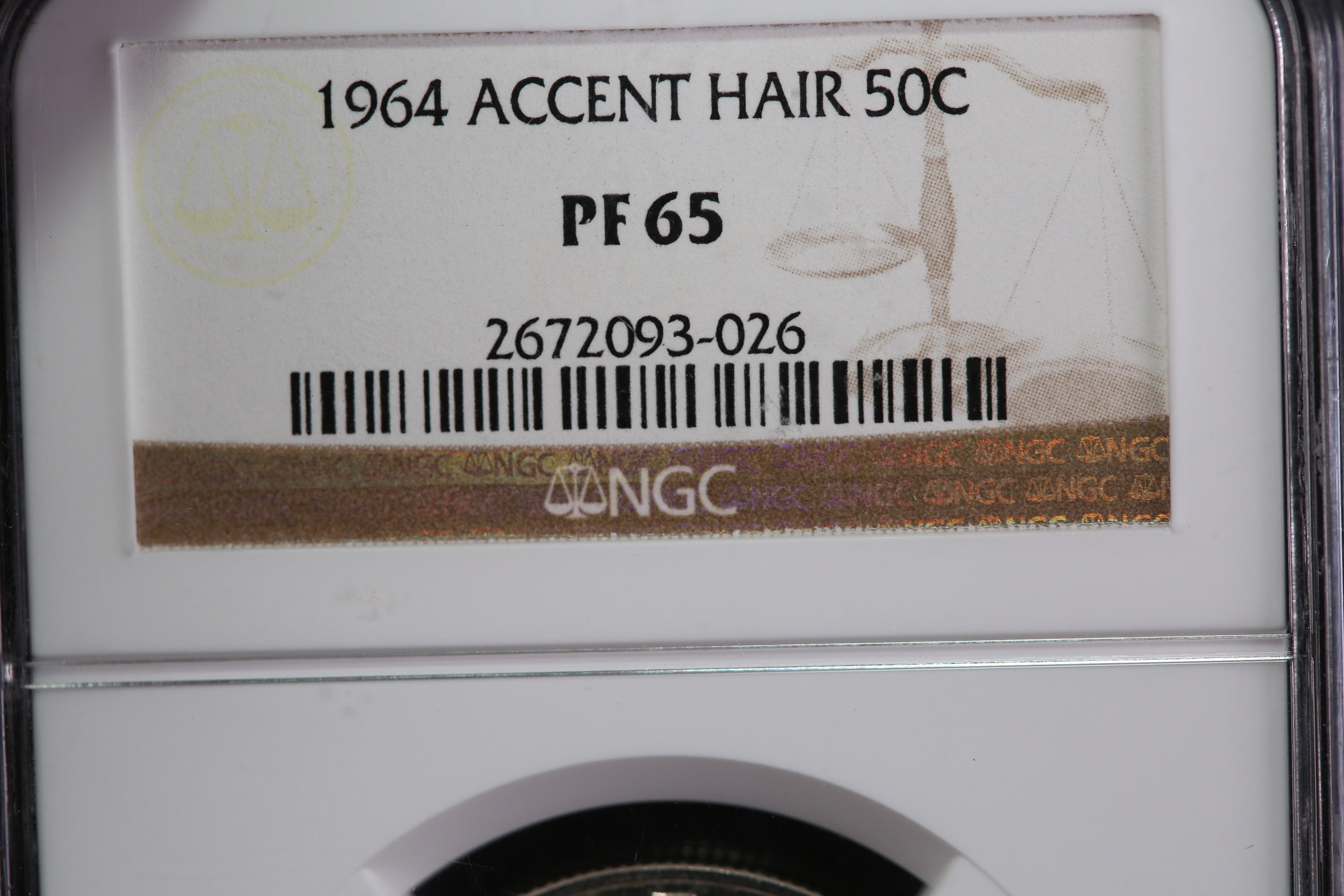 1964 Kennedy Half Dollar, "Accent Hair", PCGS PF65 Uncirculated Proof, Store #120610