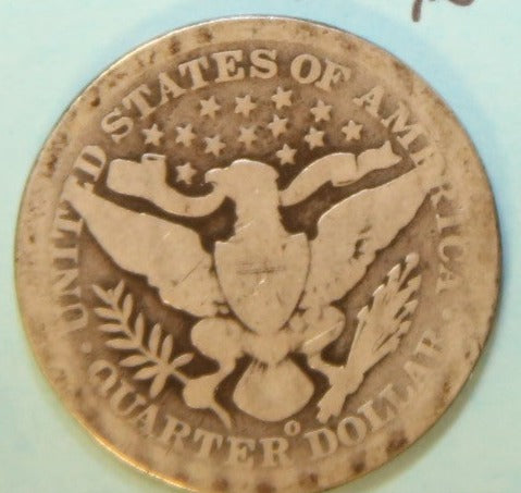 1896-O Barber Silver Quarter, Nice Circulated Coin. Store #QR1103