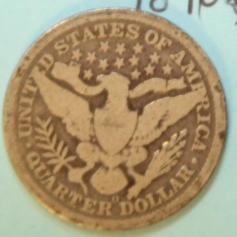 1896-O Barber Silver Quarter, Average Circulated Coin. Store #QR1105