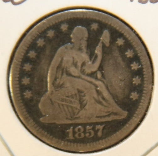 1857-O Liberty Seated Quarter, Very Fine Details. Store #231215076