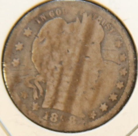 1898-S Barber Quarter, About Good Circulated Coin, Store #QR1123