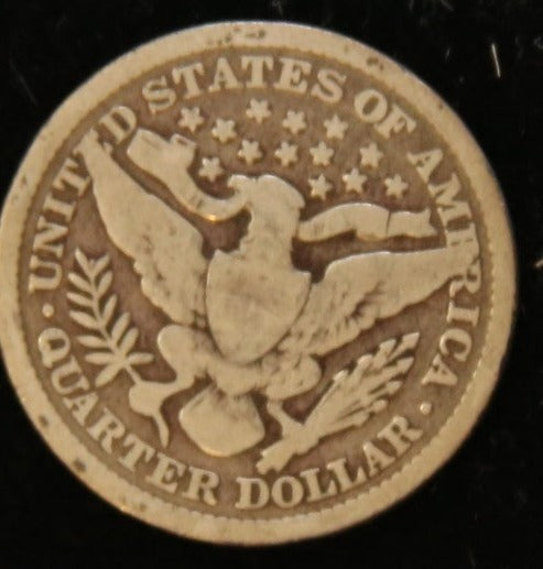 1898 Barber Silver Quarter, Good Circulated Coin, Store #QR1117