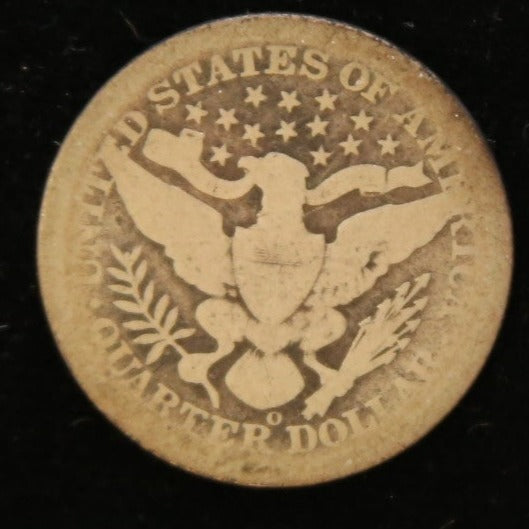 1898-O Barber Quarter, About Good Circulated Coin, Store #QR1122