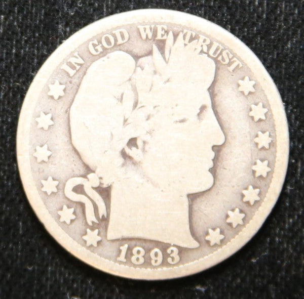 1893-S Barber Half Dollar. Nice Circulated Coin. Store# 2312028