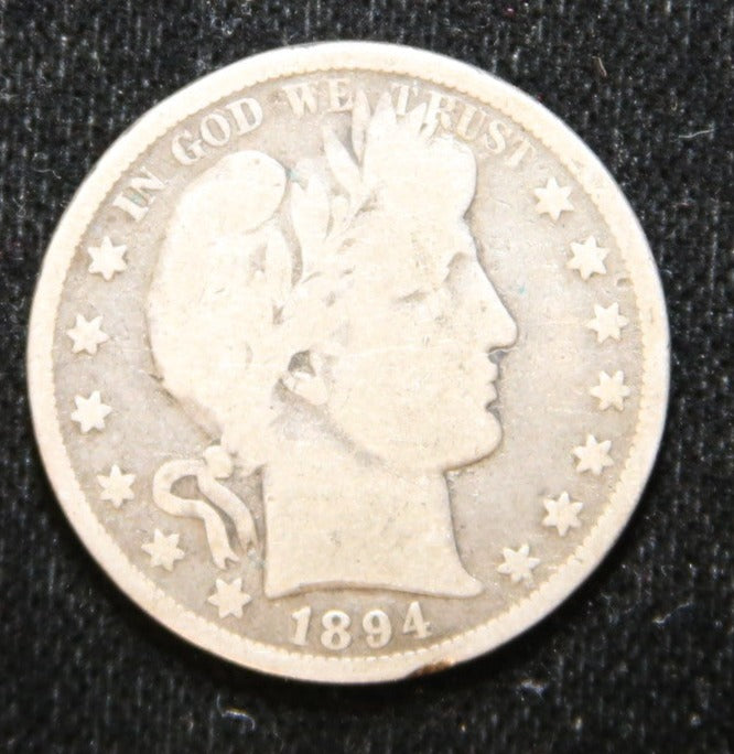 1894 Barber Half Dollar, Very Good Circulated Coin, Store# HR182
