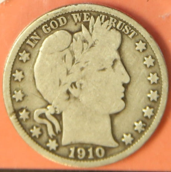 1910 Barber Half Dollar. Nice Affordable Coin. Store #HR401