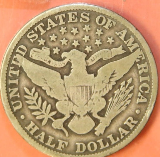 1915 Barber Half Dollar, Very Good Circulated Coin, Store #HR1020